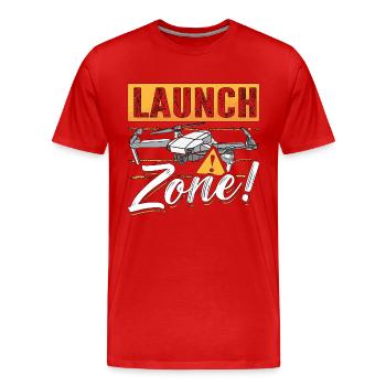 Drone Racing Zone de lancement Machine de course de drones - T-shirt bio Premium Homme - rouge - Devant - Damien (186cm)