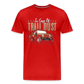 Course hors route en cas de roadtrip de poussière de sentier - T-shirt bio Premium Homme - rouge - Devant - Damien (186cm)