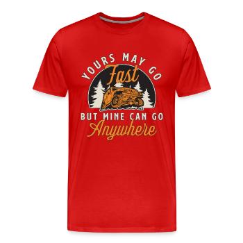 La course hors route Le vôtre peut aller vite Aime le motocross - T-shirt bio Premium Homme - rouge - Devant - Damien (186cm)