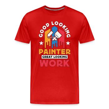 Painter Good Looking Painter Paint Brush Painting - Männer Premium Bio T-Shirt - Rot - Vorne - Damien (186cm)