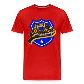 Project Management Scope Police Loves Team Manager - Men's Premium Organic T-Shirt - red - Front - Damien (186cm)