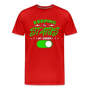 Project Management Keeping The Status At Manager - Men's Premium Organic T-Shirt - red - Front - Damien (186cm)