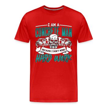 Finisher de béton Je suis un homme de béton Maçon de ciment - T-shirt bio Premium Homme - rouge - Devant - Damien (186cm)