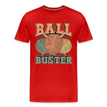 Crocheting Ball Buster Crafting Yarn Crochet Lover - Männer Premium Bio T-Shirt - Rot - Vorne - Damien (186cm)