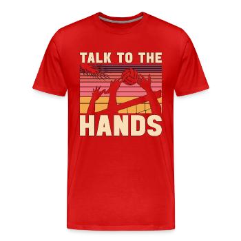 Volleyball de plage Parlez aux mains Volleyballer - T-shirt bio Premium Homme - rouge - Devant - Damien (186cm)