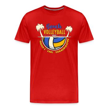 Beach Volleyball Today Adult Ing Volleyballer - Männer Premium Bio T-Shirt - Rot - Vorne - Damien (186cm)