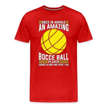 Balle de pétanque de temps en temps Un sport de balle incroyable - T-shirt bio Premium Homme - rouge - Devant - Damien (186cm)