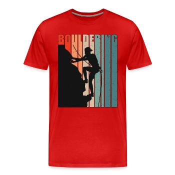 Indoor Climbing Bouldering Sport Climbing Climber - Men's Premium Organic T-Shirt - red - Front - Damien (186cm)