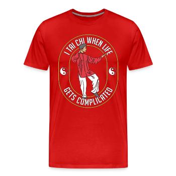 I Tai Chi Quand la vie se complique Arts Martiaux - T-shirt bio Premium Homme - rouge - Devant - Damien (186cm)