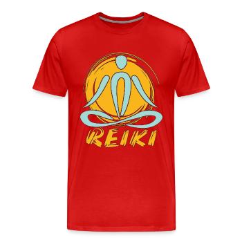 Reiki Meditation Energy Healing Reiki Treatment - Men's Premium Organic T-Shirt - red - Front - Damien (186cm)
