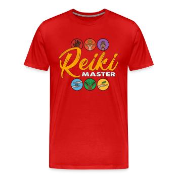 Reiki Master Energy Healing Loves Reiki Treatment - Men's Premium Organic T-Shirt - red - Front - Damien (186cm)