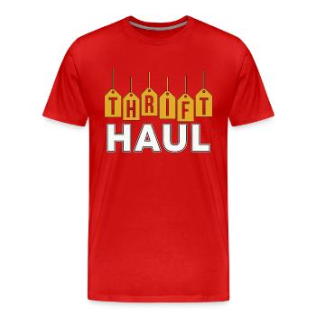 Thrift Shopping Thrift Haul Second Hand Thrifter - Männer Premium Bio T-Shirt - Rot - Vorne - Damien (186cm)