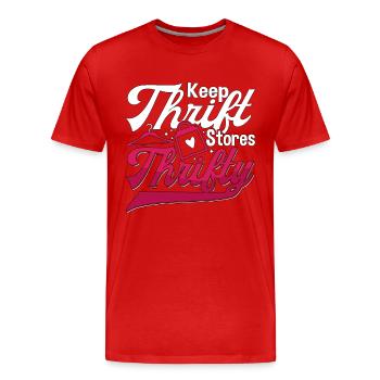 Magasinage d’occasion Gardez les friperies Magasins économes - T-shirt bio Premium Homme - rouge - Devant - Damien (186cm)