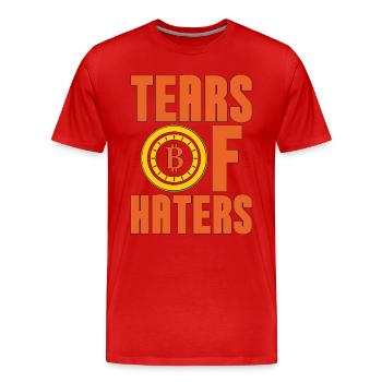 Cryptocurrency Tears Of Haters Stock Market Mining - Männer Premium Bio T-Shirt - Rot - Vorne - Damien (186cm)