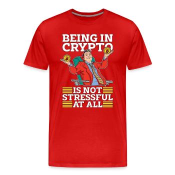 Cryptocurrency Being In Crypto Is Stock Market - Männer Premium Bio T-Shirt - Rot - Vorne - Damien (186cm)