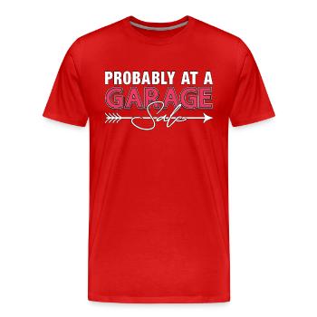 Ventes de garage probablement à une vente de garage Shopping - T-shirt bio Premium Homme - rouge - Devant - Damien (186cm)