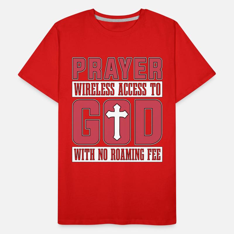 Clergé Prière Accès sans fil Dévotion Ecclésiastique T-shirt bio Premium Homme