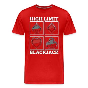 Jeu de cartes de Blackjack High Limit Blackjack classique - T-shirt bio Premium Homme - rouge - Devant - Damien (186cm)