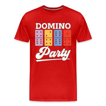 Dominoes Domino Party Loves Board Game Gambling - Männer Premium Bio T-Shirt - Rot - Vorne - Damien (186cm)