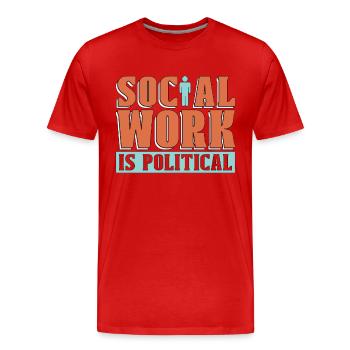 Le travail social est le socialisme politique - T-shirt bio Premium Homme - rouge - Devant - Damien (186cm)