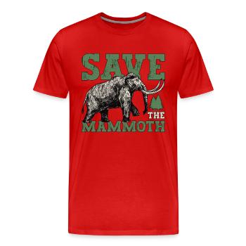 Woolly Mammoth Save The Mammoth Trunked Animals - Men's Premium Organic T-Shirt - red - Front - Damien (186cm)