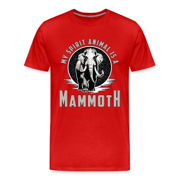 Mammouth laineux Mon animal spirituel est un animal préhistorique - T-shirt bio Premium Homme - rouge - Devant - Damien (186cm)