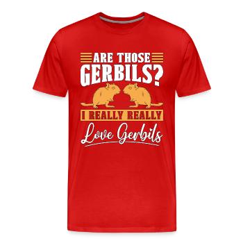 Gerbil Are Those Gerbils I Really Really Animals - Men's Premium Organic T-Shirt - red - Front - Damien (186cm)