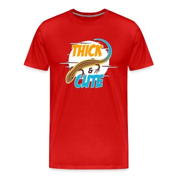 Scinques épais et mignon Propriétaire de reptile à langue bleue - T-shirt bio Premium Homme - rouge - Devant - Damien (186cm)