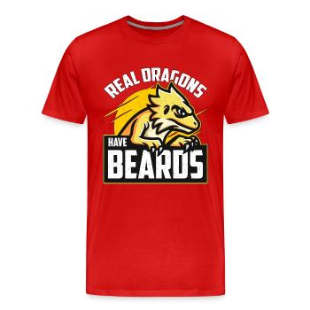 Bearded Dragon Real Dragons Have Beards Lizards - Männer Premium Bio T-Shirt - Rot - Vorne - Damien (186cm)