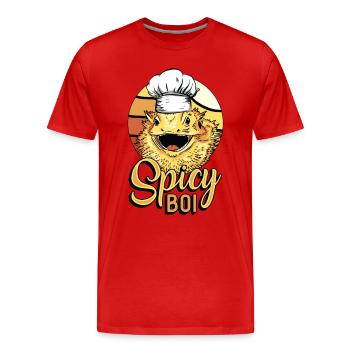 Dragon barbu Spicy Boi Herpétologiste Tête de Dragon - T-shirt bio Premium Homme - rouge - Devant - Damien (186cm)
