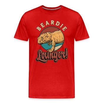 Bearded Dragon Beardie Lounger Herpetology Lizard - Männer Premium Bio T-Shirt - Rot - Vorne - Damien (186cm)