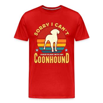 Coonhound Sorry I Can't I Have Retro Dog Breed - Men's Premium Organic T-Shirt - red - Front - Damien (186cm)