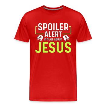 Théologie Spoiler Alert, tout est une question de religion - T-shirt bio Premium Homme - rouge - Devant - Damien (186cm)