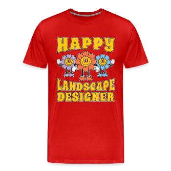 Paysagiste Happy Paysagiste Tonte de terrain - T-shirt bio Premium Homme - rouge - Devant - Damien (186cm)