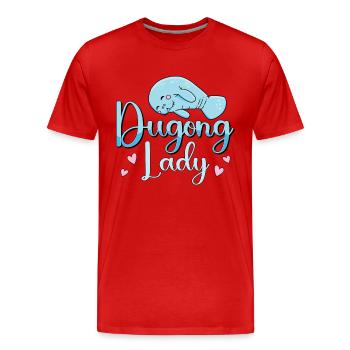 Dugong Lady Animaux marins Créatures marines Lamantin - T-shirt bio Premium Homme - rouge - Devant - Damien (186cm)