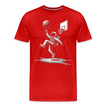 Basketball Astronaut - Men's Premium Organic T-Shirt - red - Front - Damien (186cm)