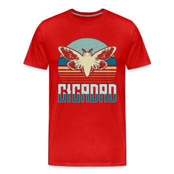 Cicadas Cicadad Loves Flying Insects Entomologist - Men's Premium Organic T-Shirt - red - Front - Damien (186cm)