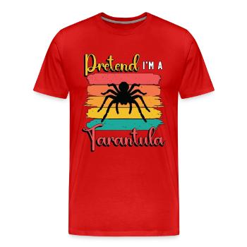 Tarantulas Pretend I'm A Tarantula Retro Arachnid - Men's Premium Organic T-Shirt - red - Front - Damien (186cm)