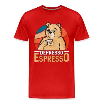 Espresso Depresso Espresso Buveur de café Latte - T-shirt bio Premium Homme - rouge - Devant - Damien (186cm)