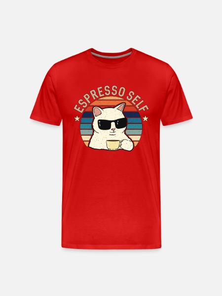Espresso Self Loves Coffee Bean Barista Caffeine - Men's Premium Organic T-Shirt - red