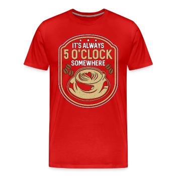 Espresso Il est toujours 17 heures quelque part Barista - T-shirt bio Premium Homme - rouge - Devant - Damien (186cm)