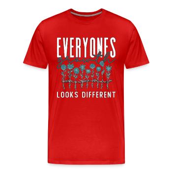 Botany Everyones Growth Looks Different Botanical - Men's Premium Organic T-Shirt - red - Front - Damien (186cm)