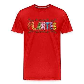 Botany Plantes Indoor Plants Botanical Gardening - Men's Premium Organic T-Shirt - red - Front - Damien (186cm)