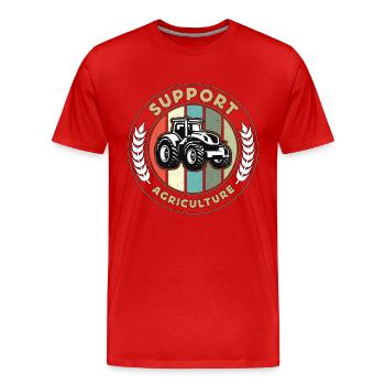 Moissonneuse-batteuse Soutien Agriculture Agriculture Vie Agriculteur - T-shirt bio Premium Homme - rouge - Devant - Damien (186cm)