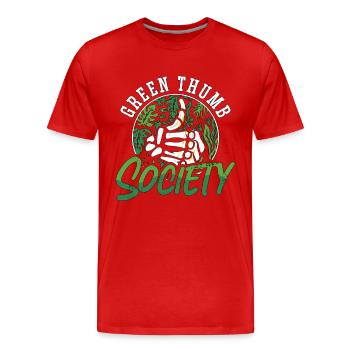 Plantes d’intérieur Green Thumb Society jardinier botanique - T-shirt bio Premium Homme - rouge - Devant - Damien (186cm)