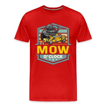 Mower It's Mow O'Clock Lawn Mowing Grass Cutting - Men's Premium Organic T-Shirt - red - Front - Damien (186cm)