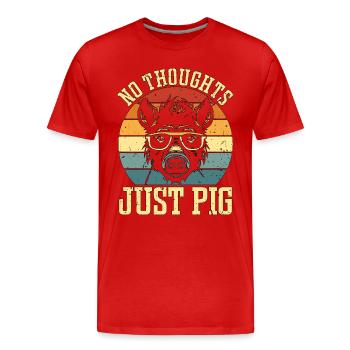 L’élevage porcin Pas de pensées, juste l’élevage porcin - T-shirt bio Premium Homme - rouge - Devant - Damien (186cm)
