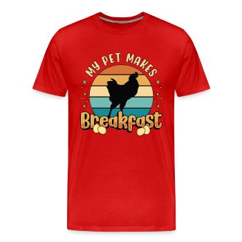 Poultry Farmer My Pet Makes Breakfast Chicken Coop - Männer Premium Bio T-Shirt - Rot - Vorne - Damien (186cm)