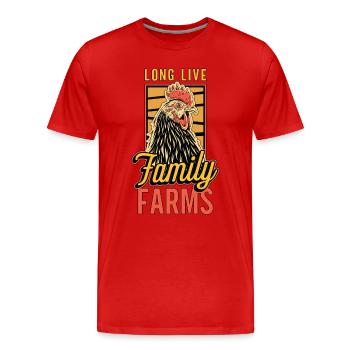 Aviculteur Vive l’éleveur de volailles familiales - T-shirt bio Premium Homme - rouge - Devant - Damien (186cm)