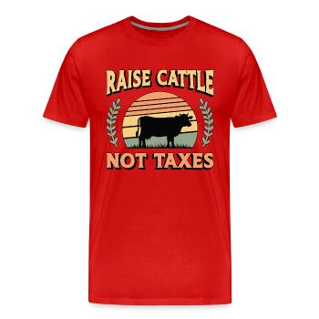 L’éleveur de bétail n’élève pas les impôts sur les agriculteurs - T-shirt bio Premium Homme - rouge - Devant - Damien (186cm)